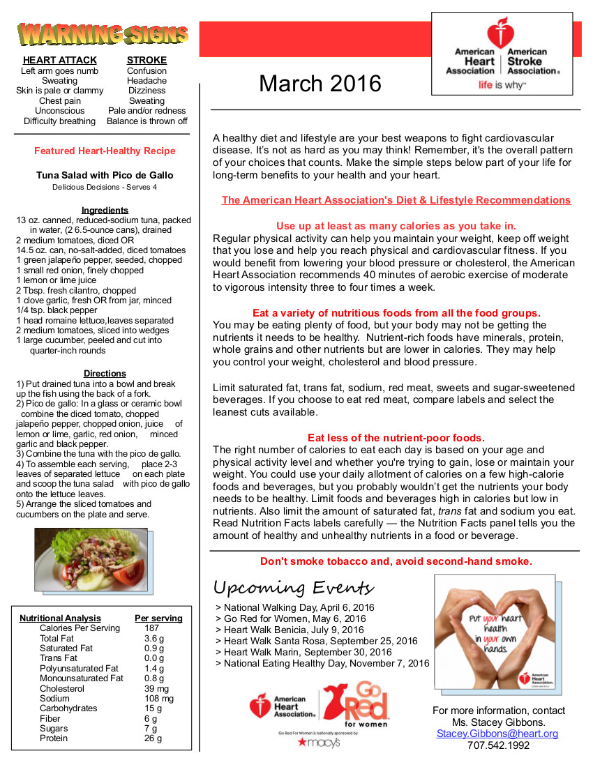 February 2016 - Newsletter for the American Heart Association