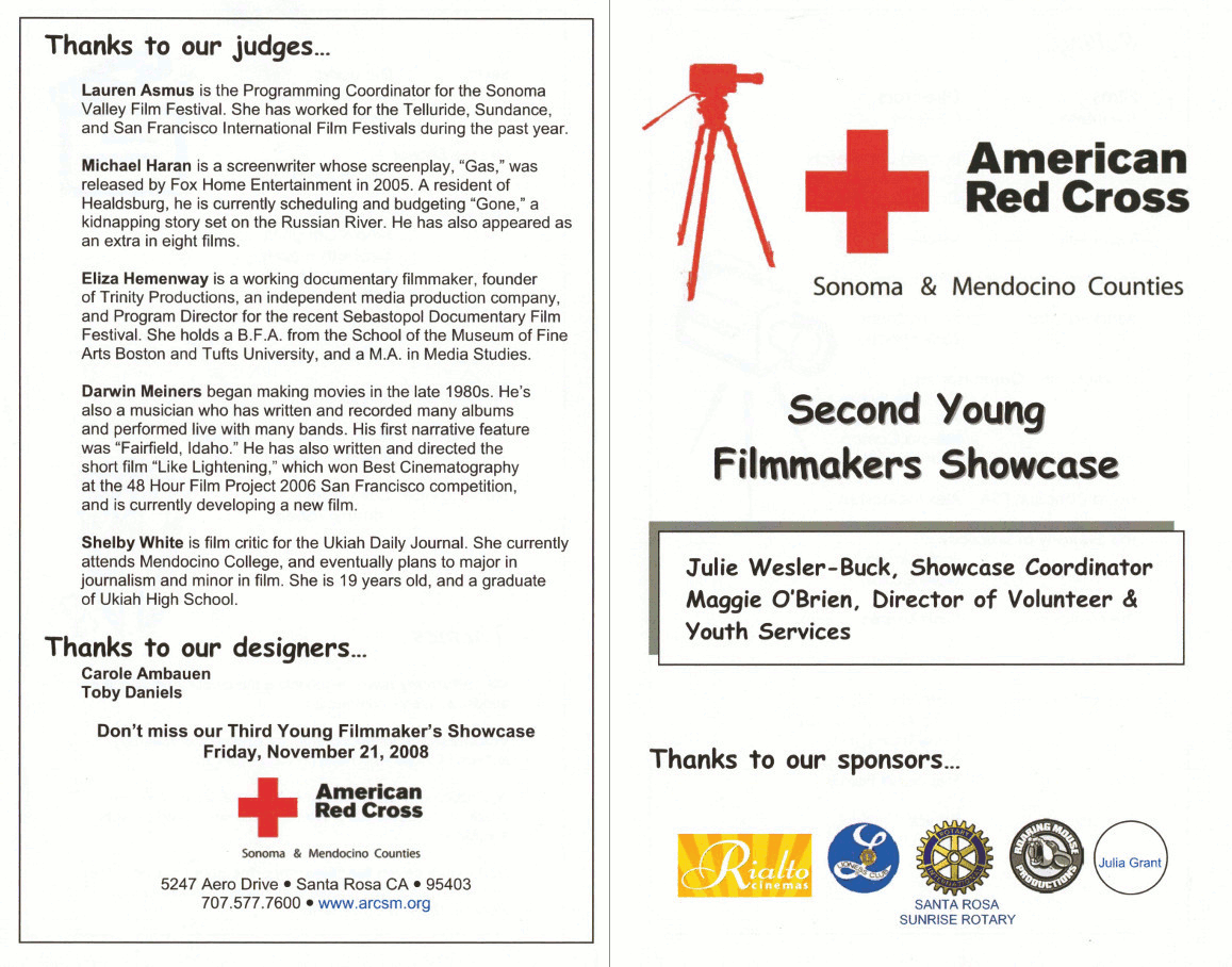 American Red Cross - 2nd Young Filmmakers Showcase cover.